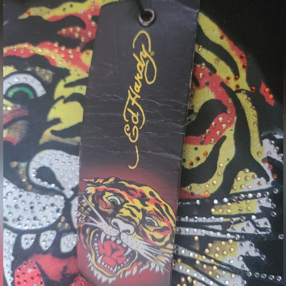 Ed Hardy Small Tote Bag Never Used with Tags Tiger Black Yellow - Picture 3 of 8
